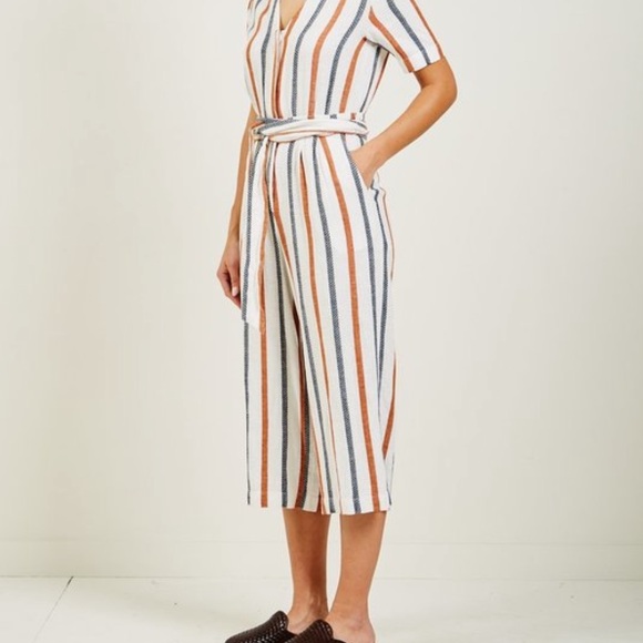 Trovata Birds of Paradis Bella Stripe Crop Jumpsuit - Picture 3 of 9